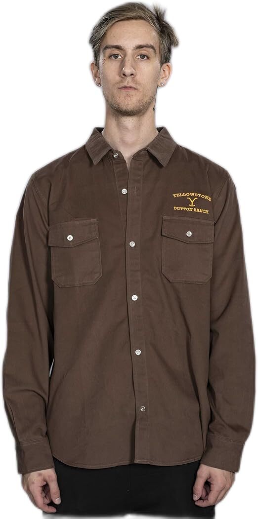 Yellowstone Dutton Ranch Button-Up Work Shirt Long Sleeve Costume Cosplay Outfit