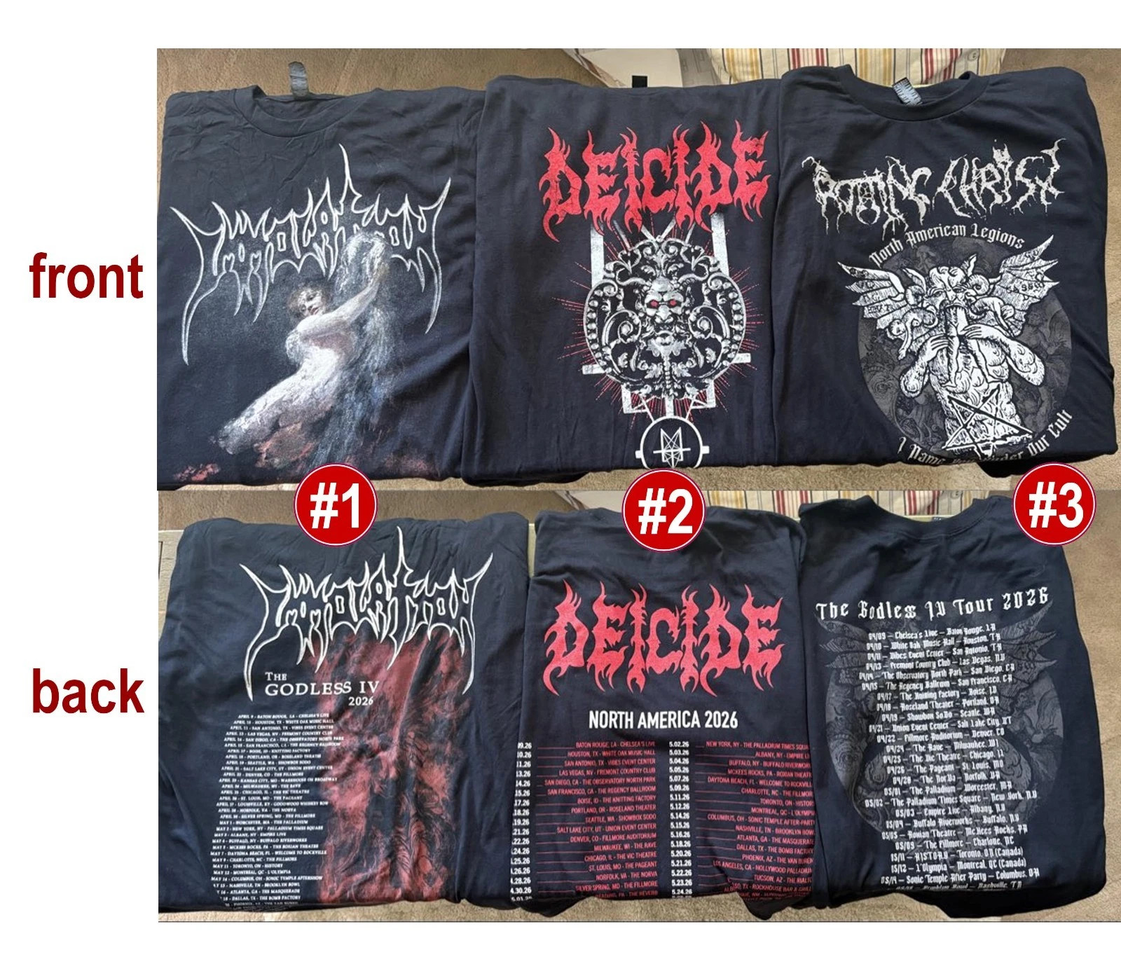 NEW – Immolation Band The Godless IV 2026 Tour Merch Shirt Pick 1 style design