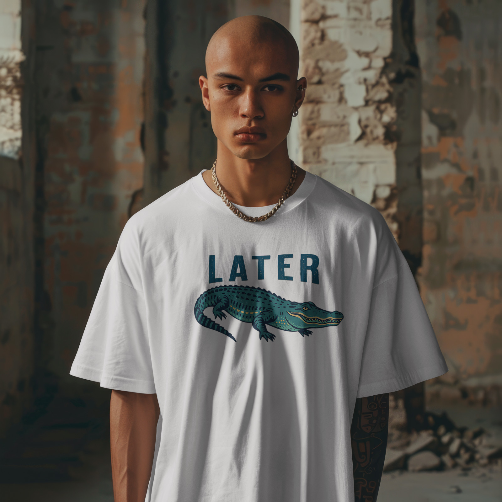 Later Funny Alligator Minimalist Graphic Unisex T-Shirt