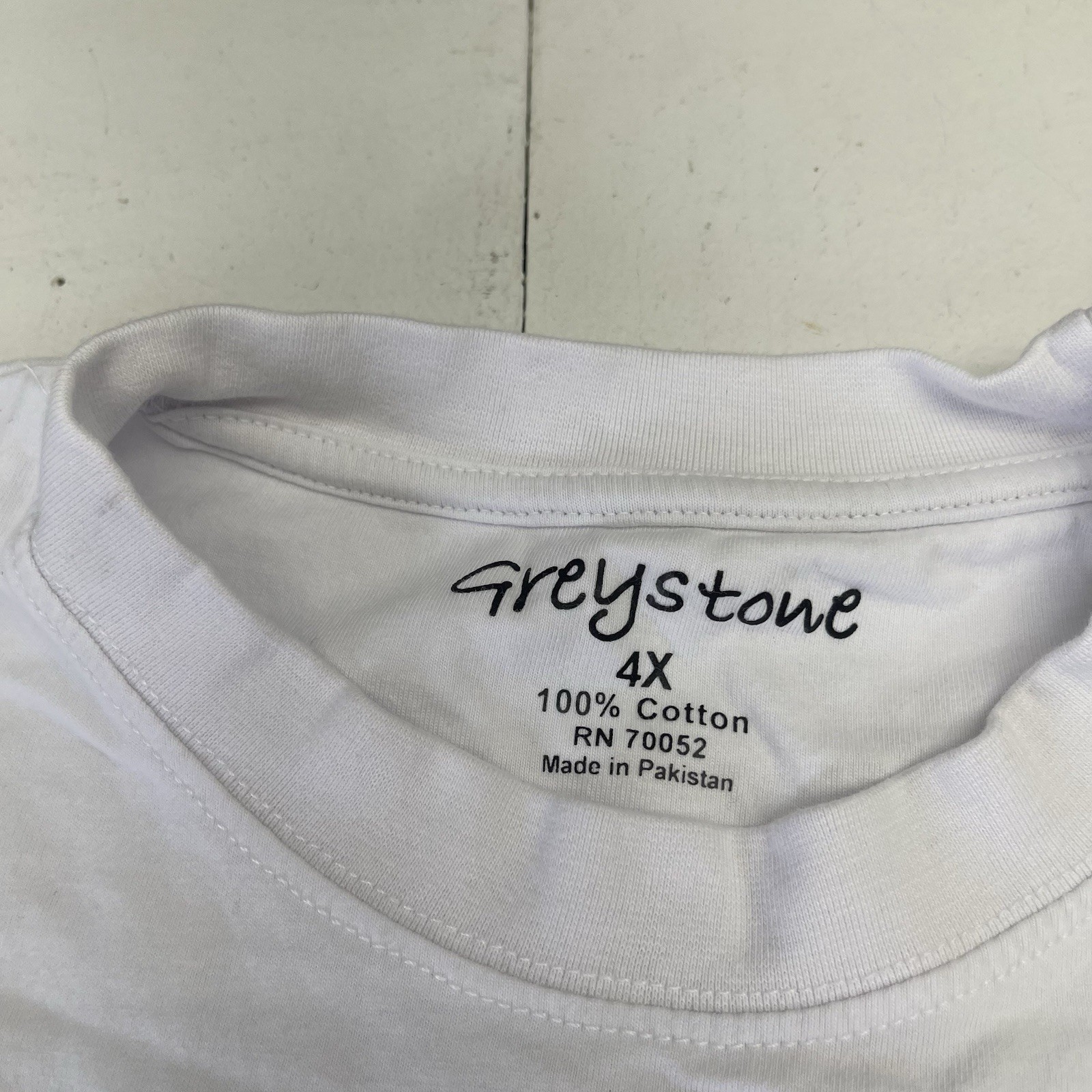 Greystone 100% Cotton Basic White Short Sleeve T Shirt Mens Size 4X Defects
