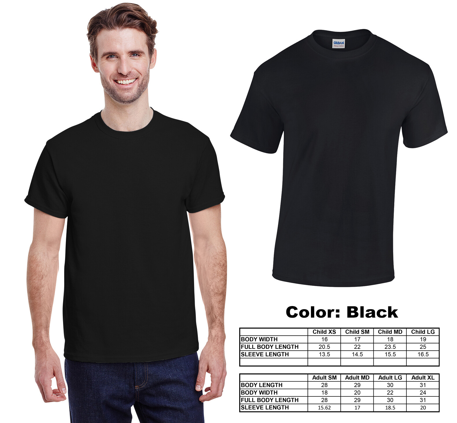 New Gildan G500 T-Shirts 100% Heavy Cotton COMBINE Any COLOR, Any SIZE Multipack