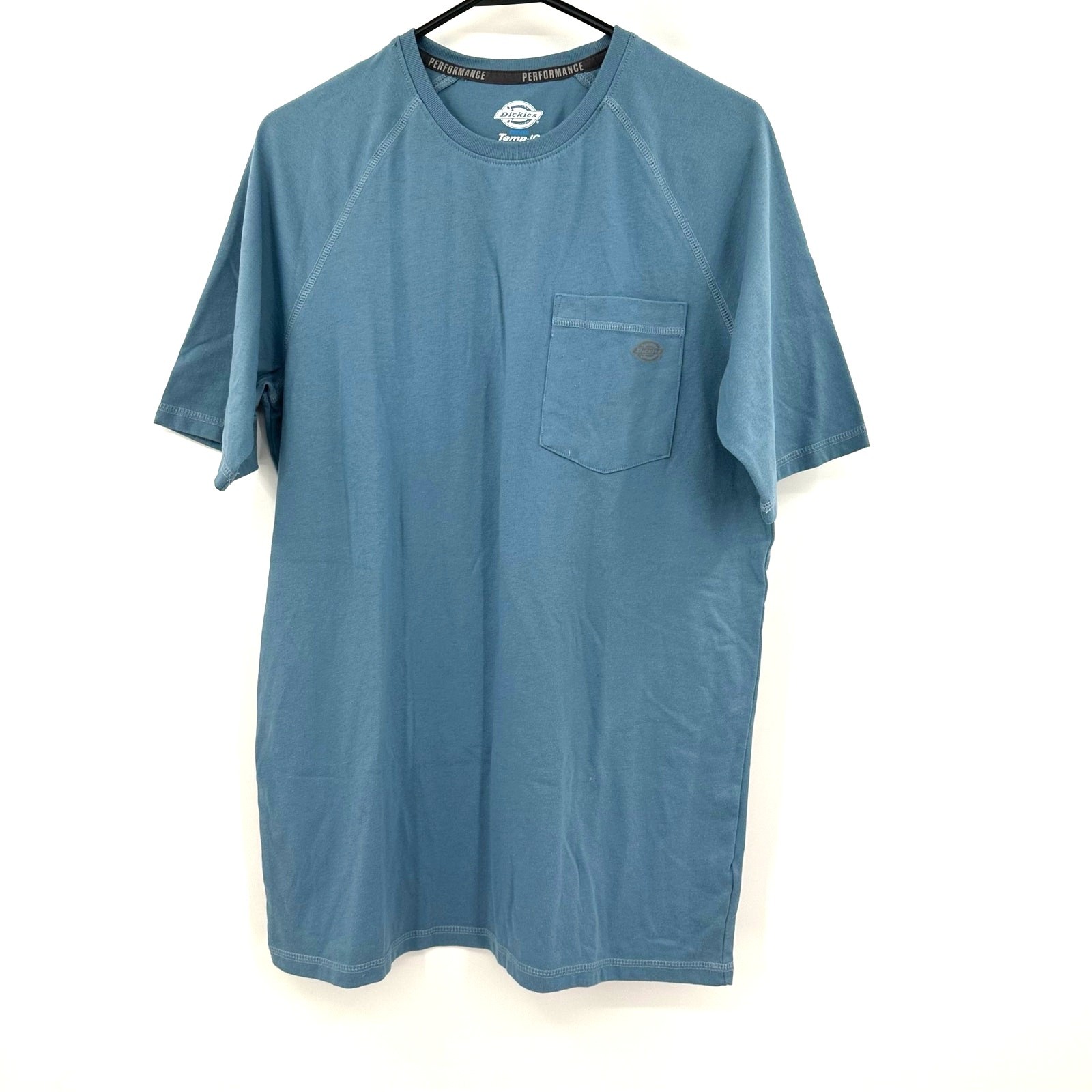 Dickies Size Medium Shirt Blue Temp IQ Performance Cooling Pocket Tee Uniform