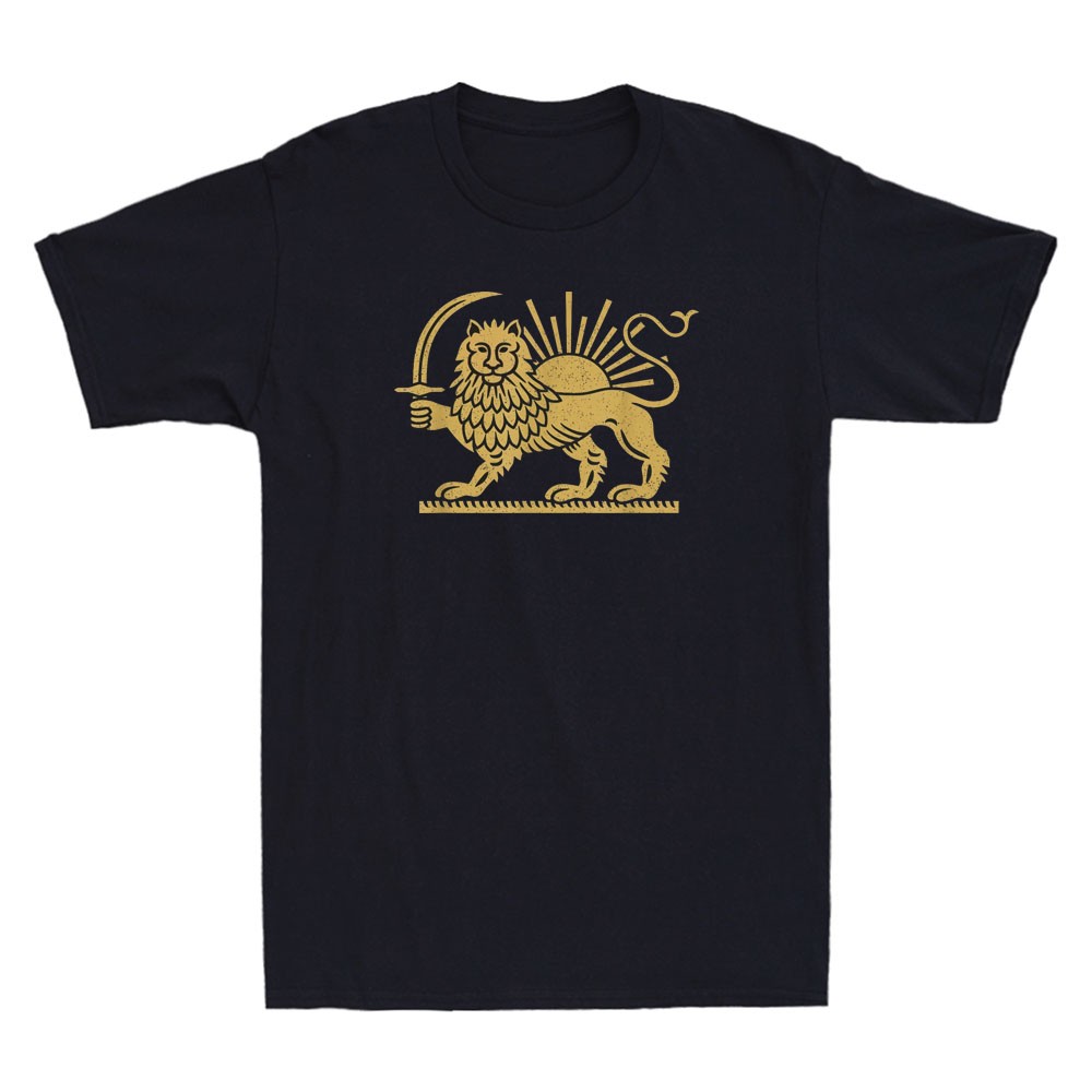 Persian Flag Iranian Lion Sun And Crown Iran Persia Men’s Short Sleeve T-Shirt