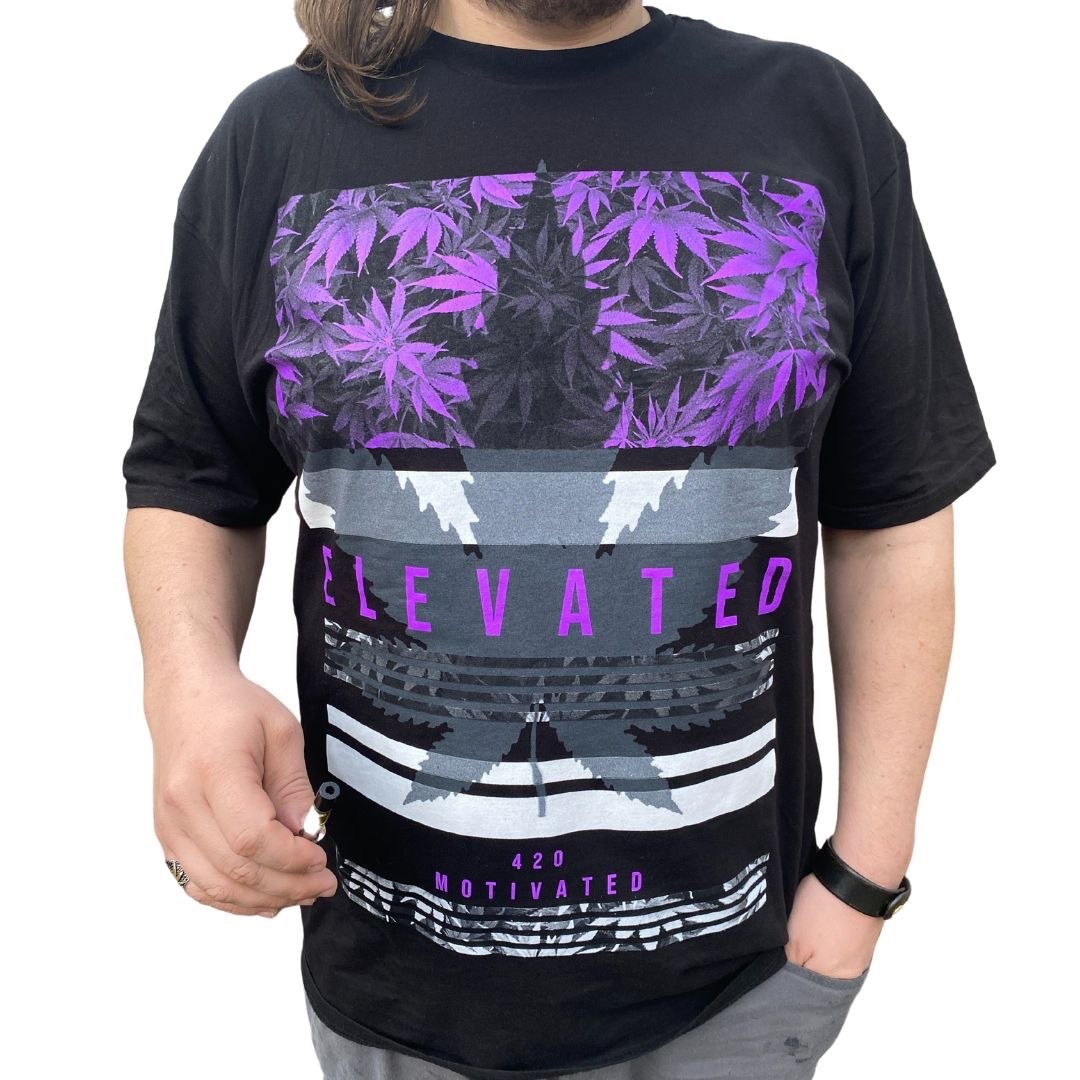 NEW Mens Medium Black Tshirt with Stoner Culture Novelty Hemp Design Fashion Tee