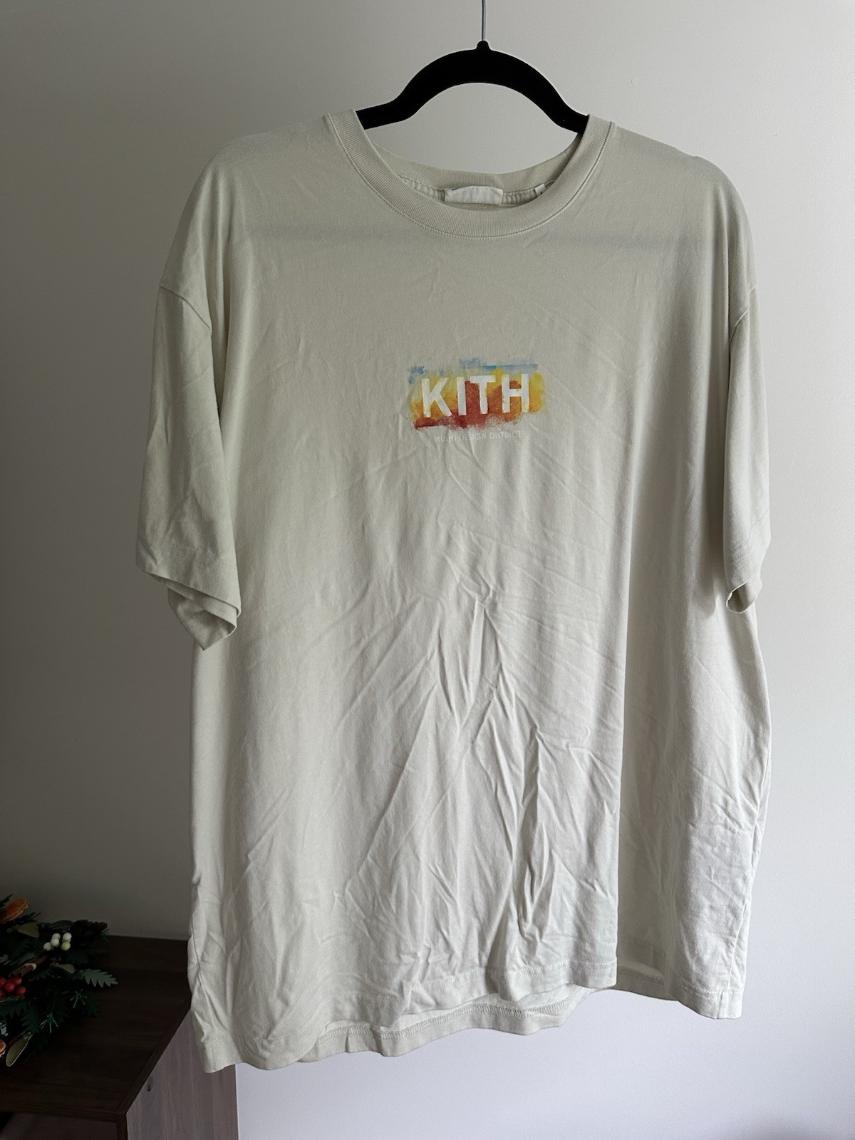 Kith Miami Design District Exclusive Box Logo Tee Shirt Size L Chalk White 🏖️