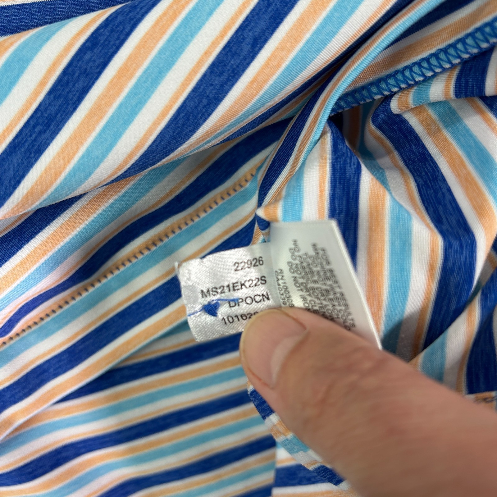 Peter Millar Men’s Shirt Large L Summer Comfort Golf Polo Striped Fly Fishing