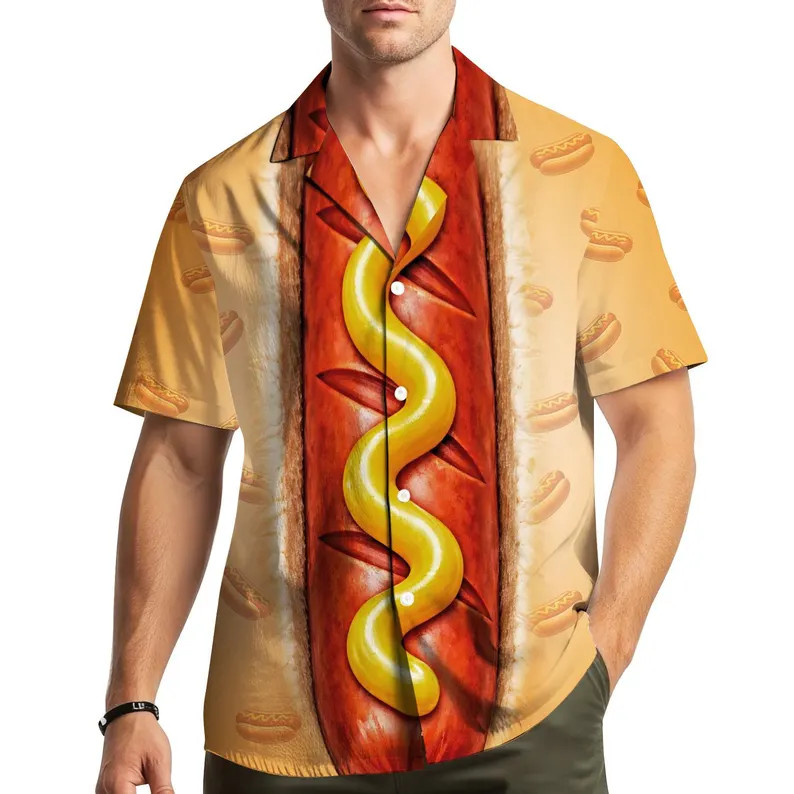 Funny Hot Dog Hawaiian Shirt For Men Women Youth, Food Summer Beach Shirt