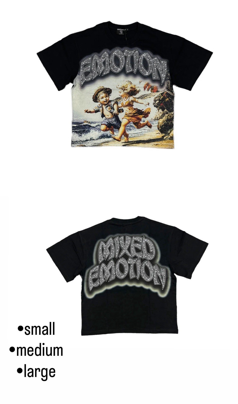 Mixed Emotion Men’s Black Graphic Print Crew Neck Short Sleeve T-Shirt