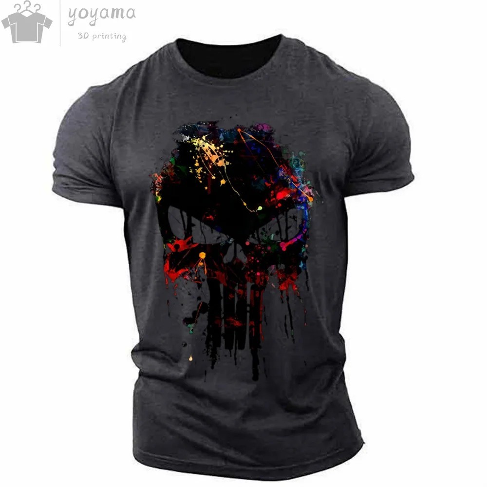 The Punisher T-Shirt Mens 3D Print Tee Military Patriotic Skull Streetwear Shirt