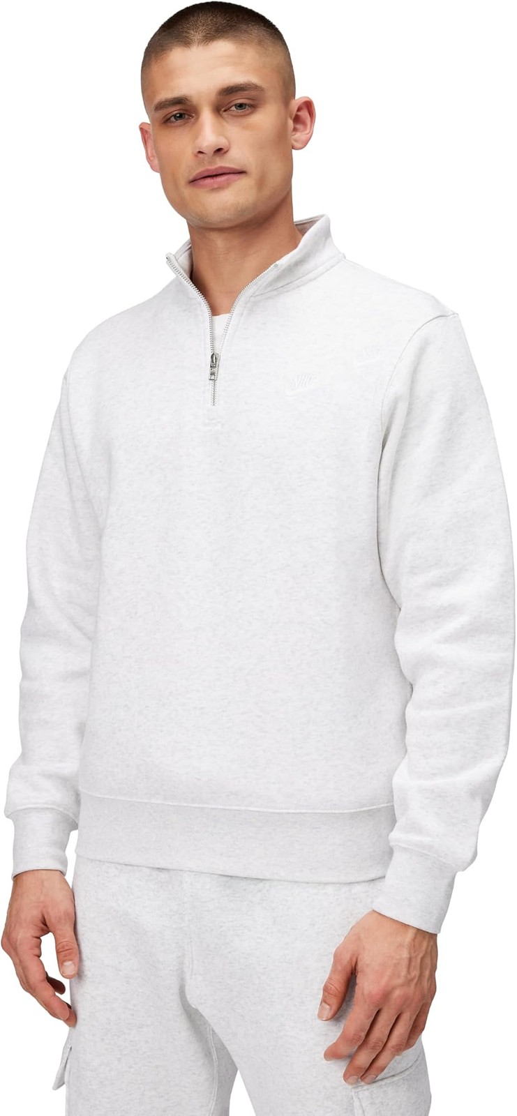 Nike, Men’s, Club Basketball 1/2-Zip Fleece Top, Black/Black/White, 4X-Large-Tal