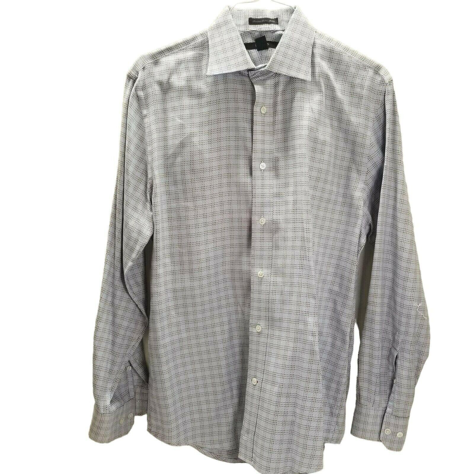 EXPRESS Light Blue Premium Italian Fabric Classic Fit Mens Dress Shirt Large