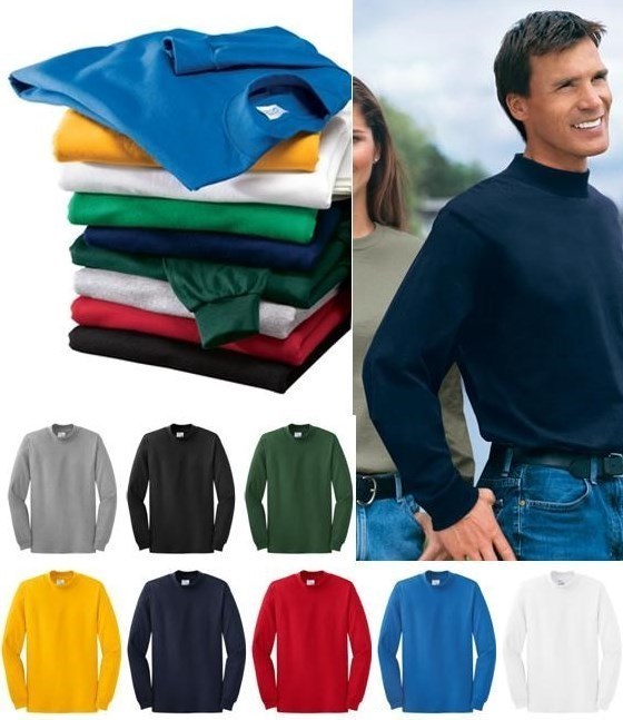 Port & Company by Hanes Men’s 100% Cotton Mock Turtleneck S-4XL NEW