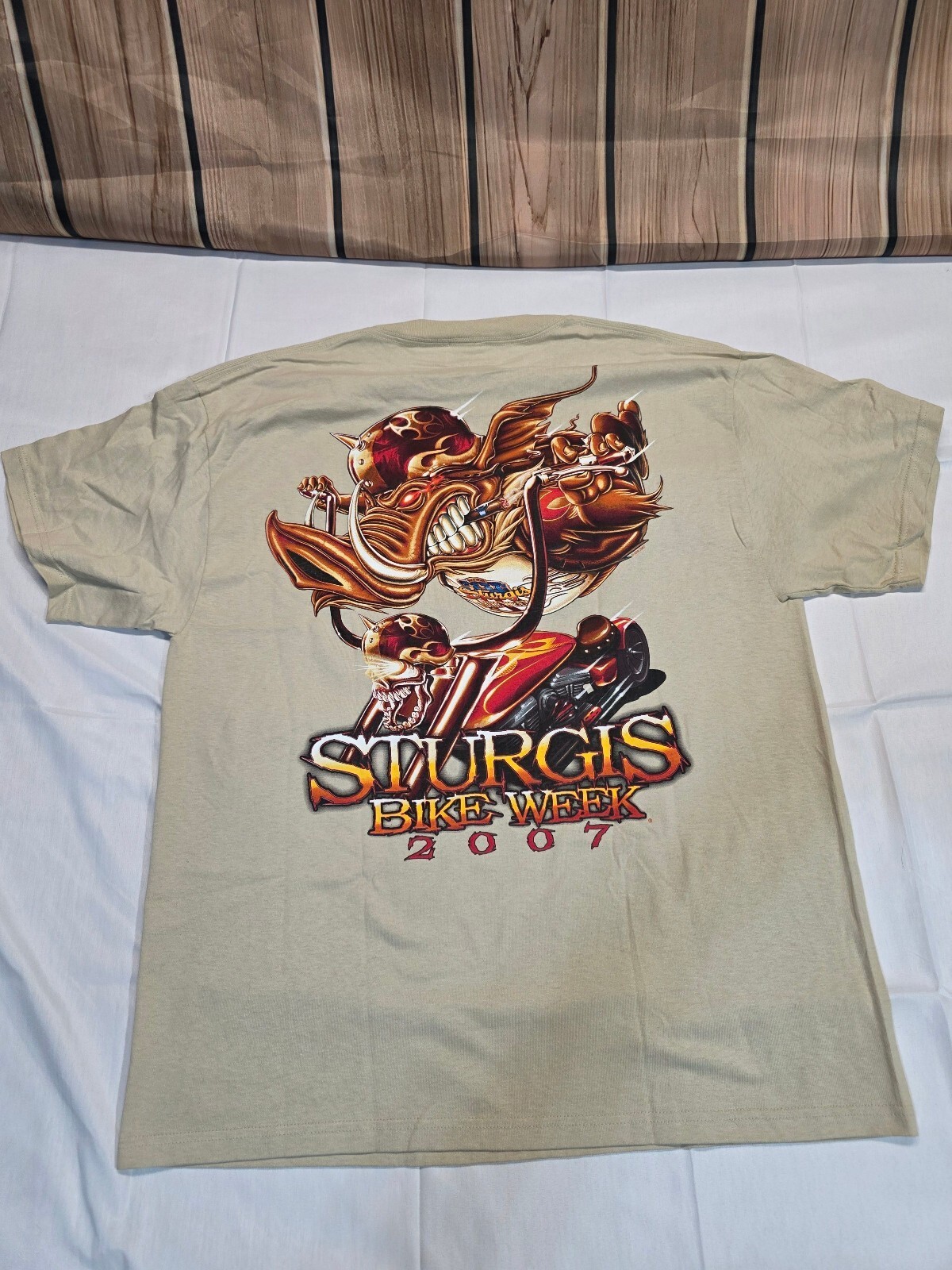 Deadstock #1 design Sturgis Bike Week 2007 Vintage Delta Pro Weight XL T-Shirt