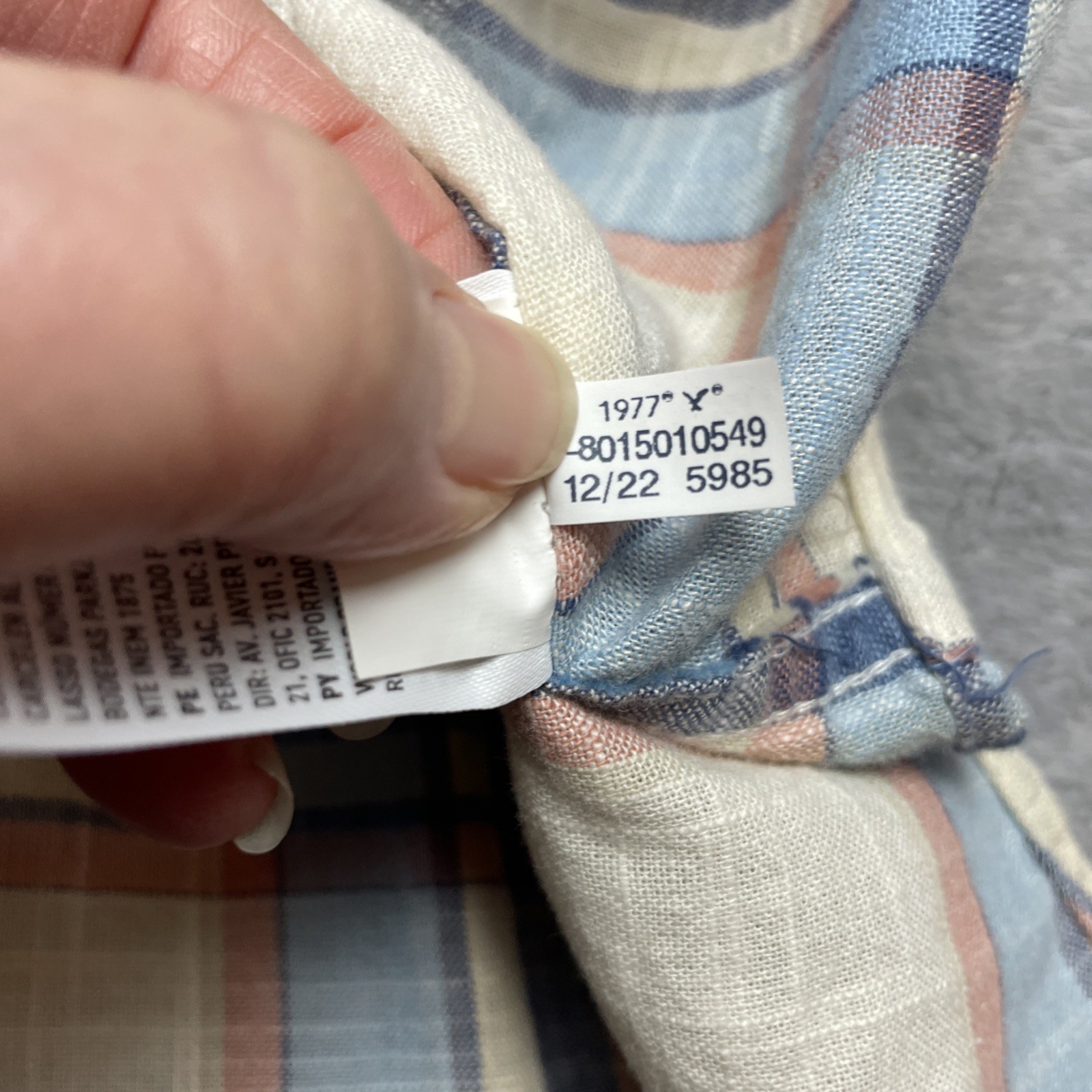 American Eagle Outfitters Mens Super Soft Shirt L Blue Pink Plaid Easter Spring
