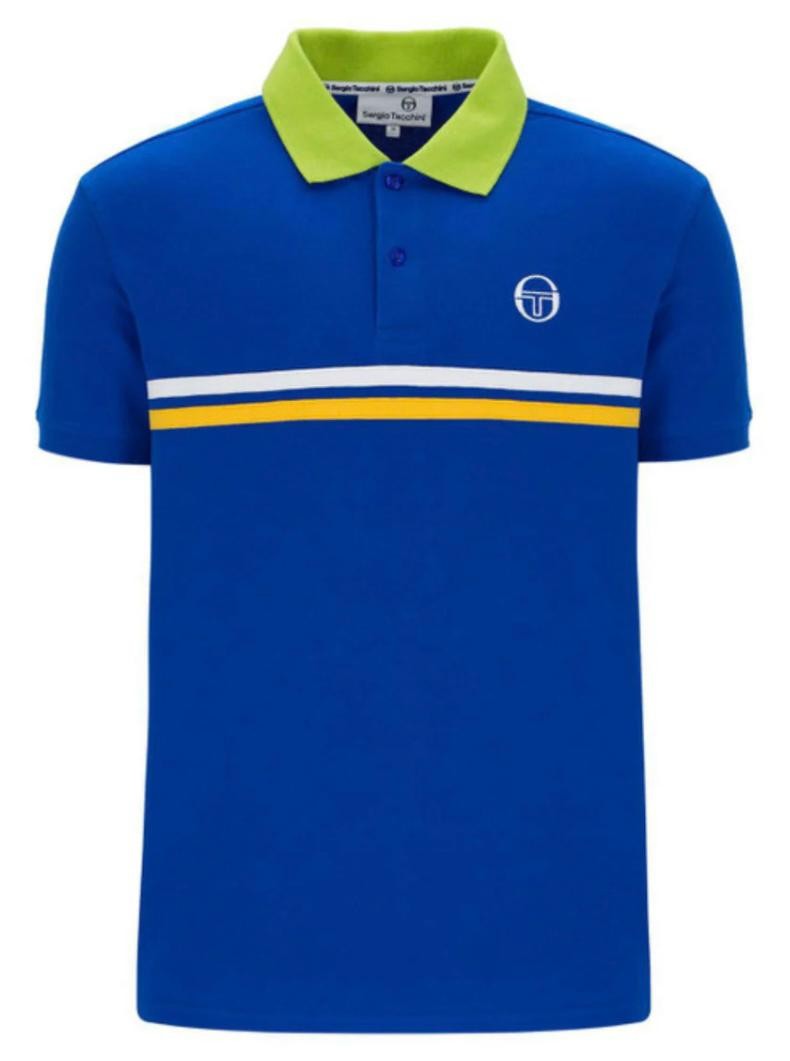 Sergio Tacchini Men’s Retro Supermac Polo Shirt Cotton Collared Top New XS – 4XL