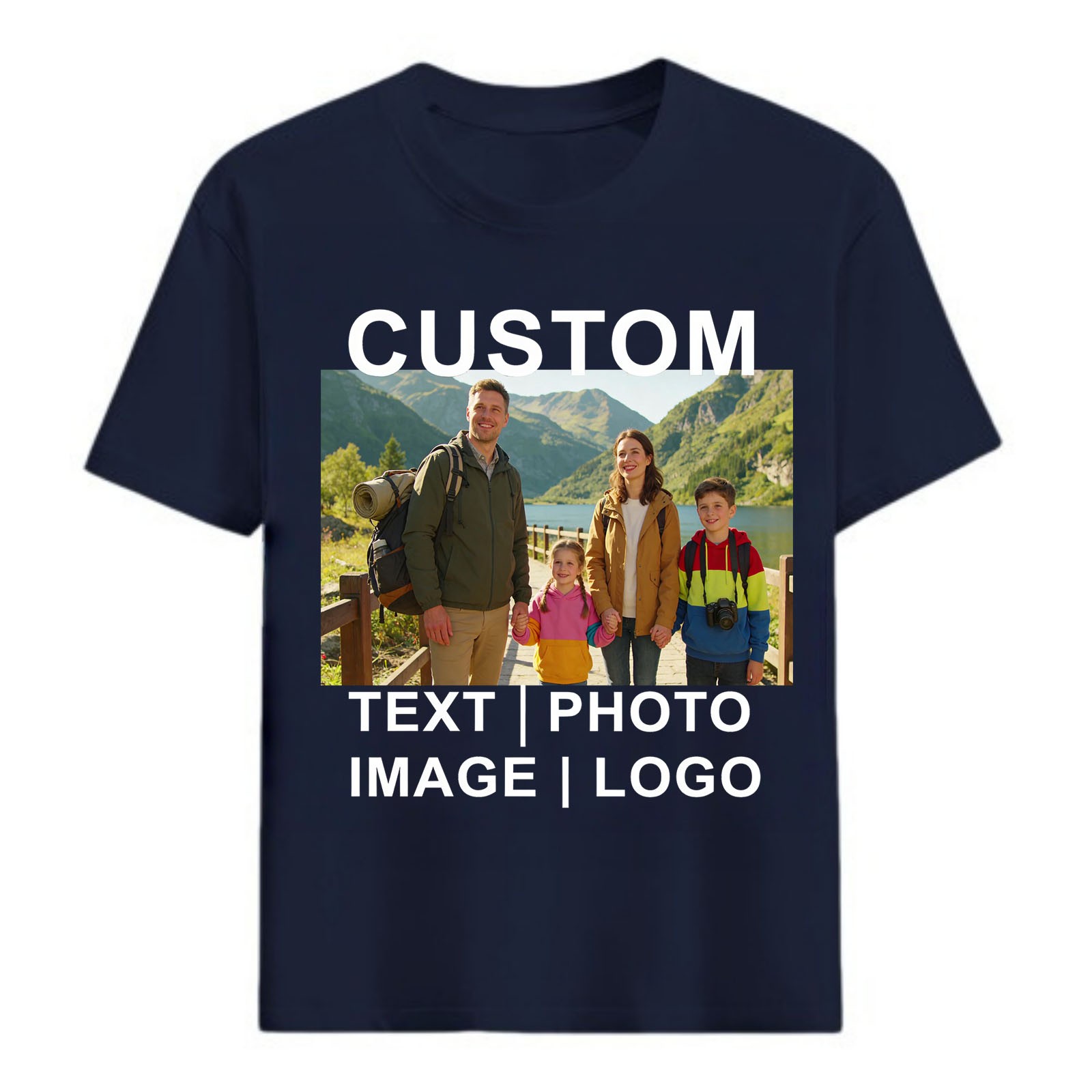 Heat Transfer Custom Tee Personalized Text Photo Logo Unisex Design