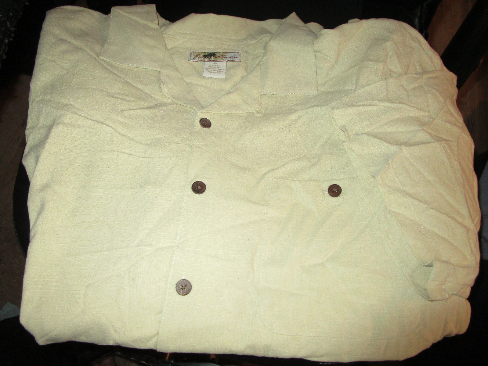 NWT JOE MARLIN MENS S/S CAMP SHIRT MACHINE WASH SILK BLEND TAN 3X / 3XL
