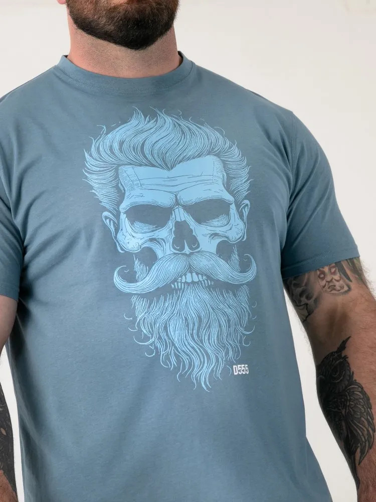 D555 Duke Big Men Skull Printed T-Shirt Teal 2XL 3XL 4XL 5XL 6XL 7XL 8XL 601911