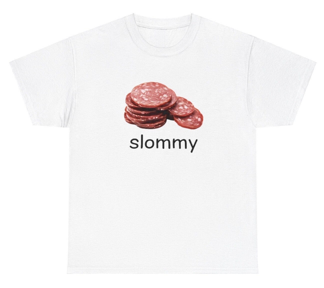 Slommy T Shirt Funny Salami Meat Food Lover Gen Z Weirdcore Oddly Specific Tee