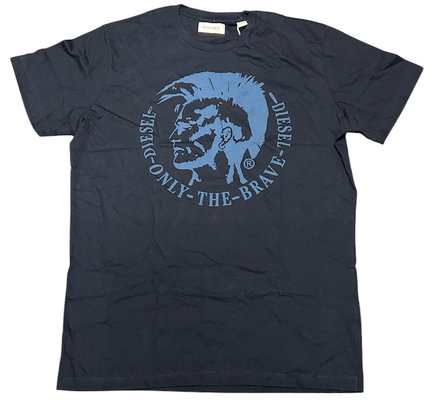 Vintage Y2K $58 DIESEL Navy Blue ACHEL Short Sleeve Slim Fit Designer T-shirt