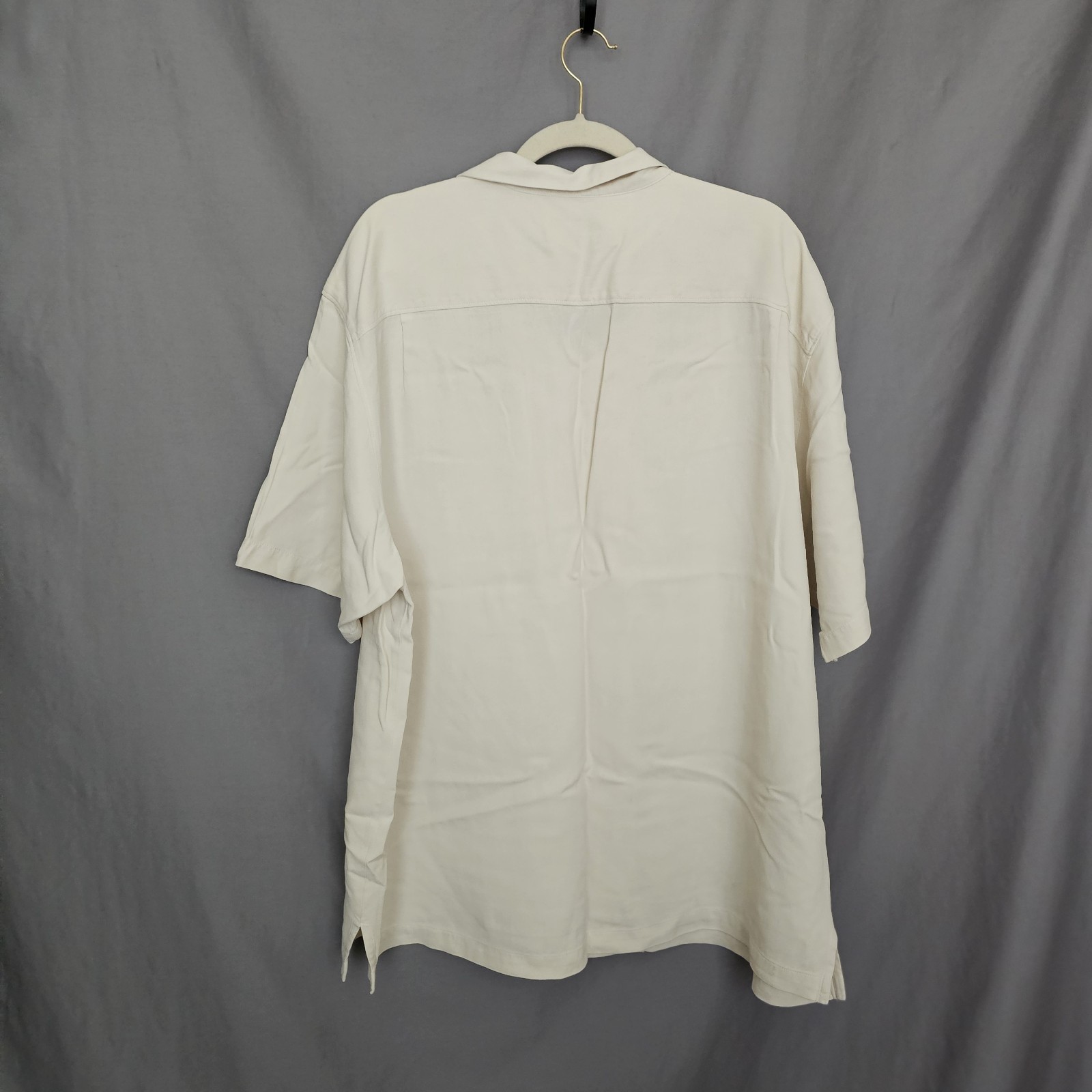 Tommy Bahama cream Silk Short Sleeve Button-Up Shirt w/ Pockets XXL Big & Tall
