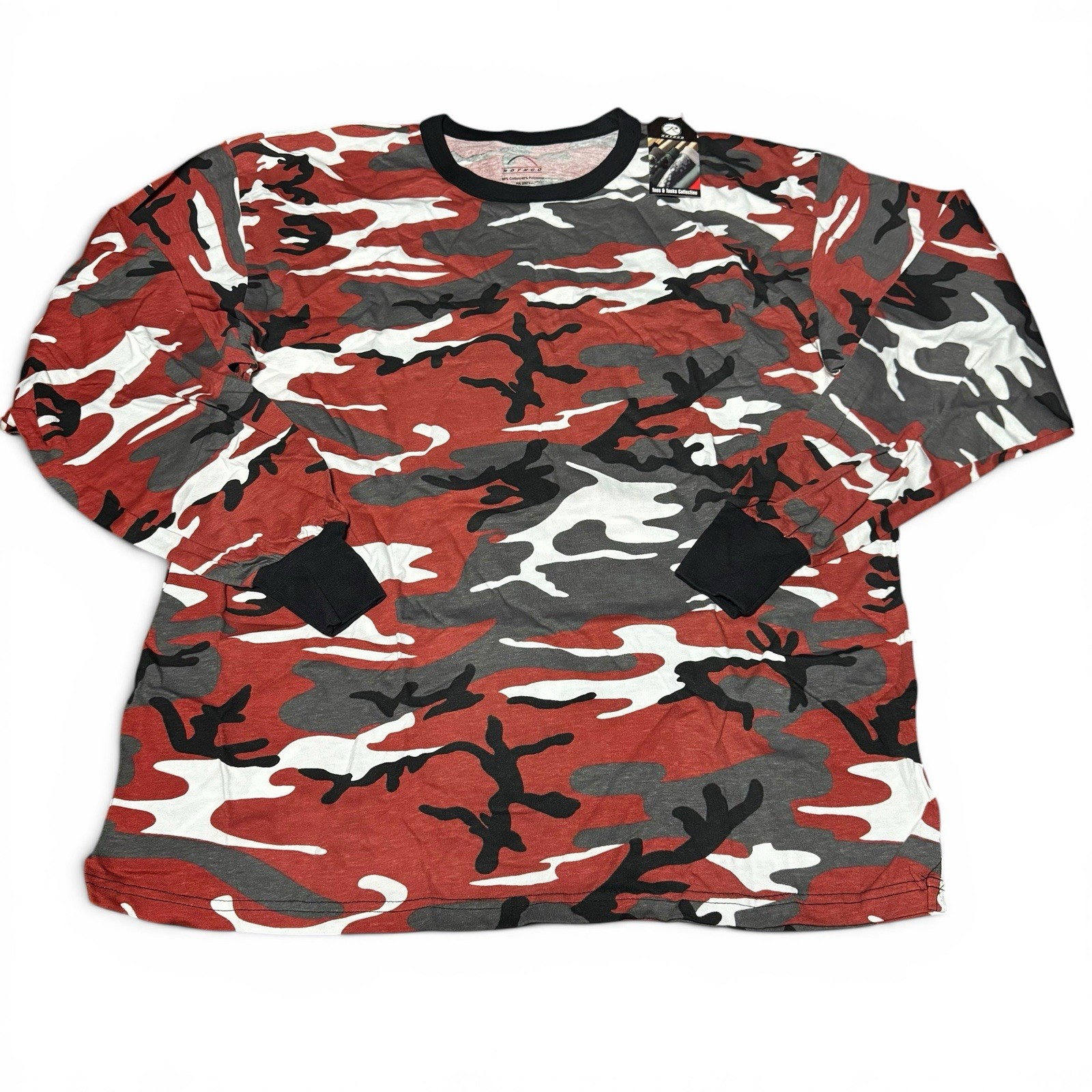 Rothco Red Camo Long Sleeve T-Shirt Men’s 2XL Crew Neck NWT Military