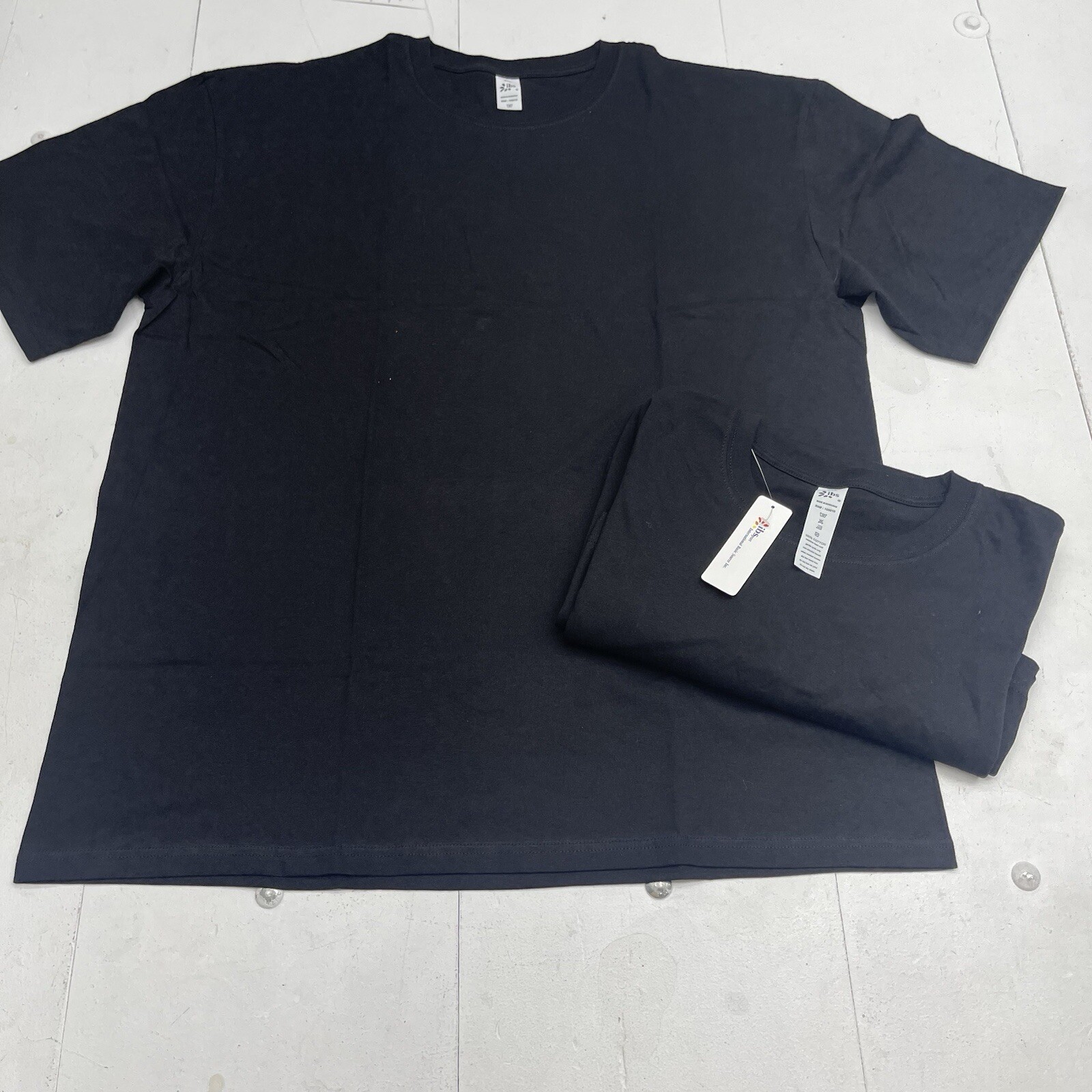 IBS Style 2 Pack Basic Black Short Sleeve T Shirts Mens Size 4XL New