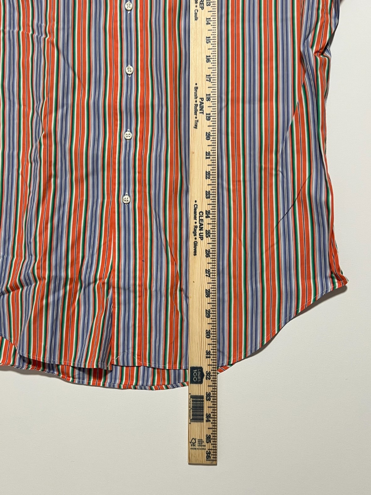Ralph Lauren Shirt Classic Fit Preppy Striped Orange Blue Men’s size Large
