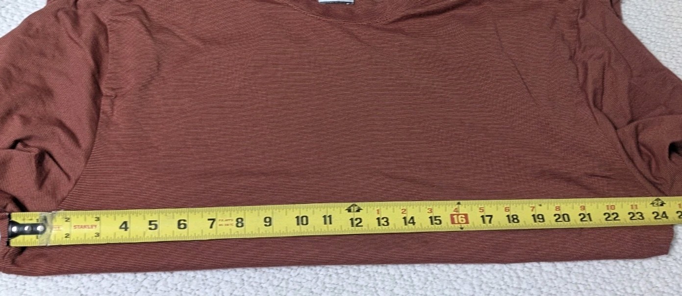 Geoffrey Beene Short Sleeve Burnt Sienna Color Fine Stripes Mens Size 2XL
