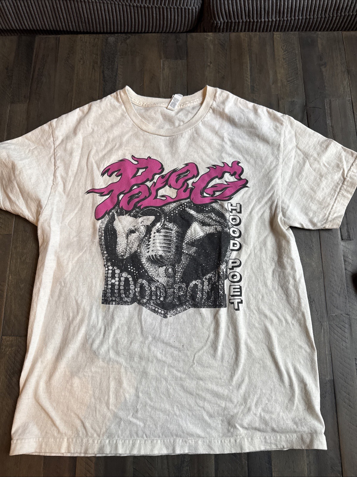 Polo G HOOD POET Large Black Concert Shirt 2024 Tour Rap Goat