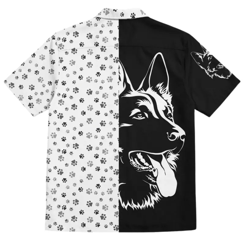 Dog Lover Black White Hawaiian Shirt