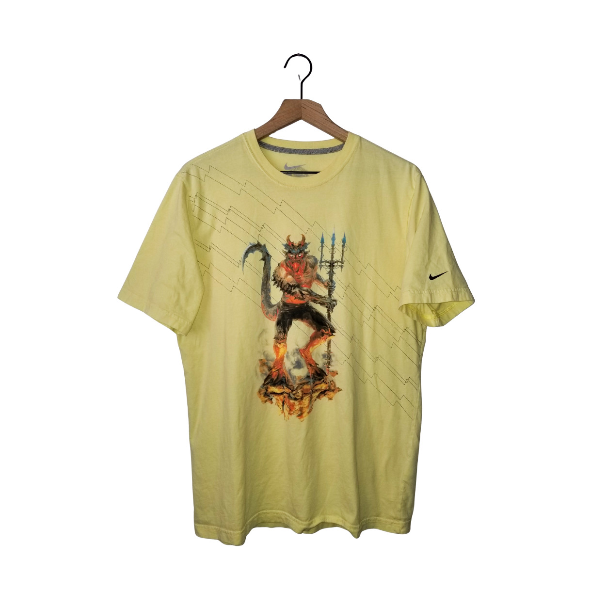 Manchester United Soccer T-Shirt NIKE Devil Trident RARE Football Team Tee LG