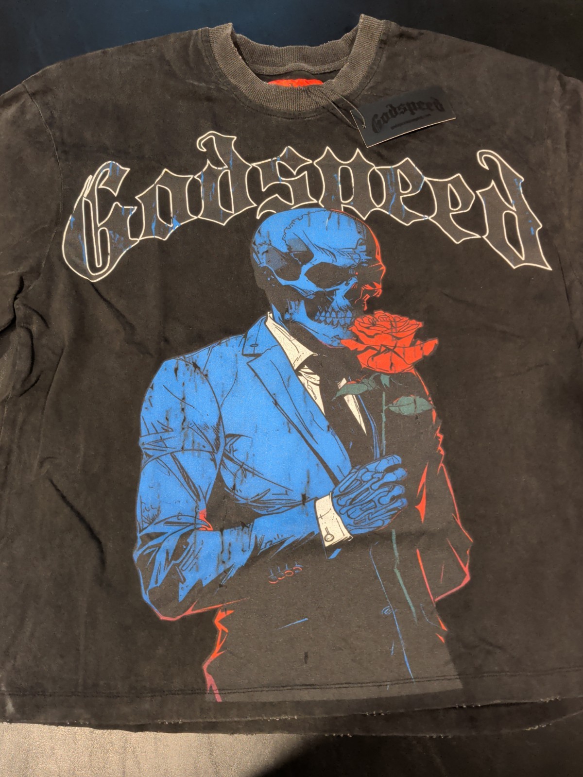 Godspeed Smell The Roses T-Shirt Black Wash
