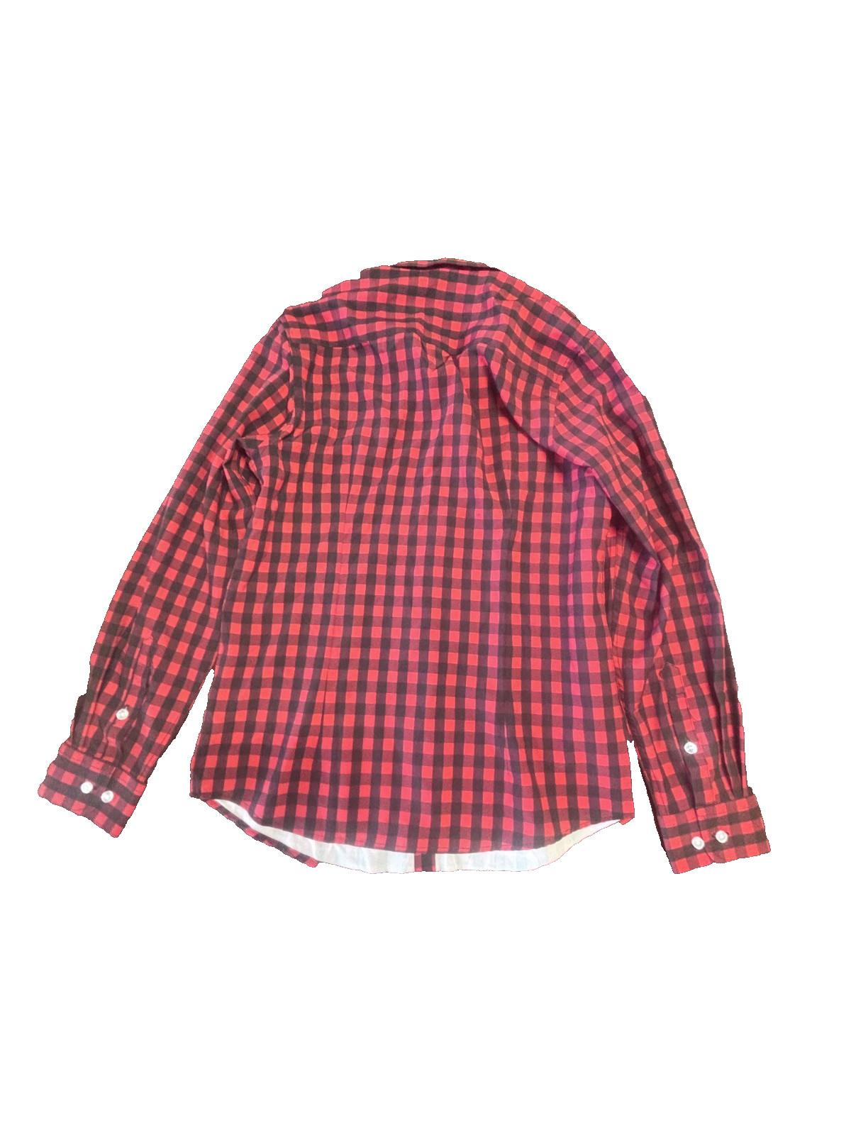 No Brand Red and Black Flannel Button Down Shirt Size Small