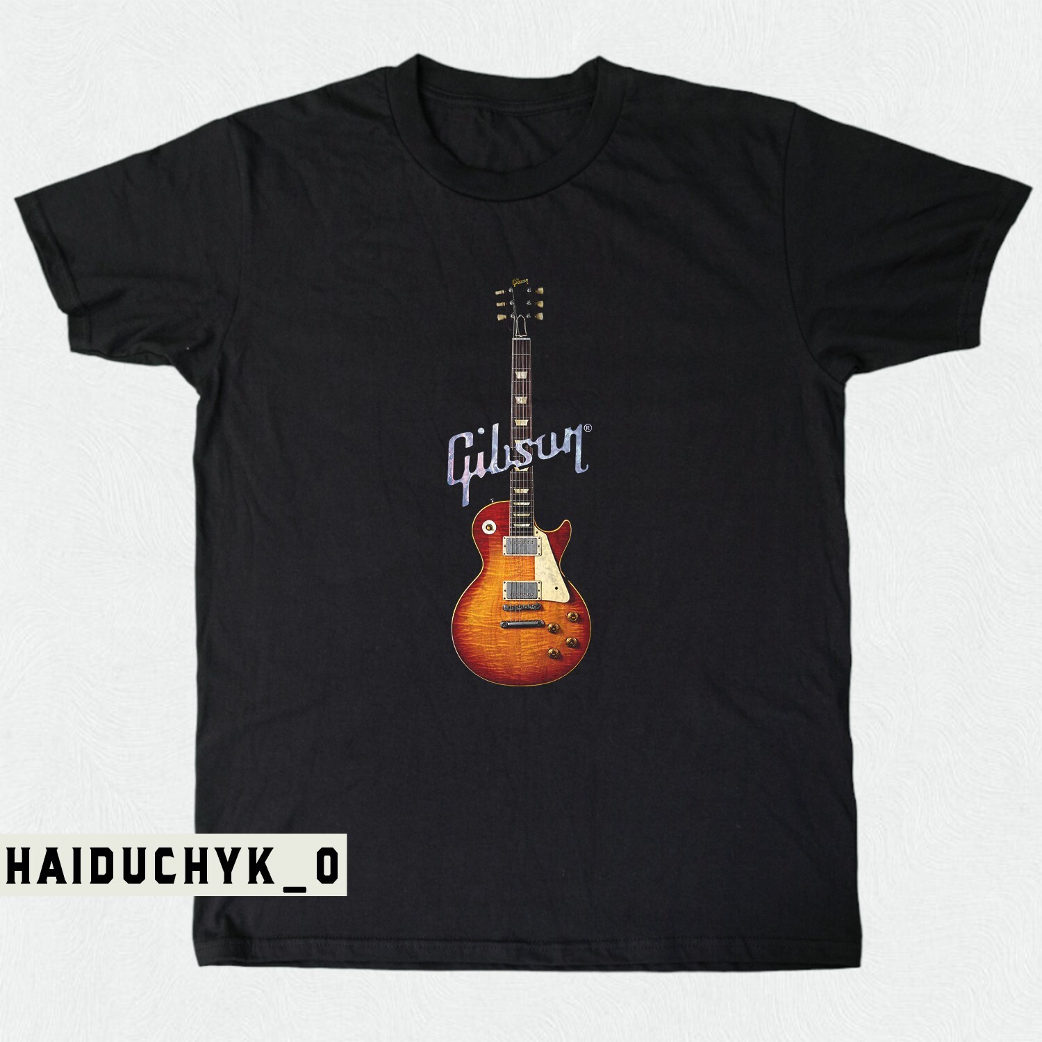 Gibson Les Paul Standard Unisex Black T-shirt S-5XL