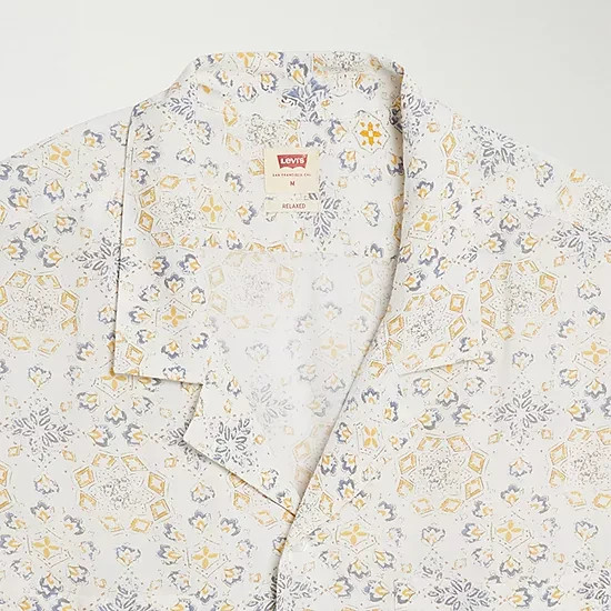 Levi’s Camp Shirt Mens Short Sleeve Relaxed Fit Button Up Vacation Casual Top