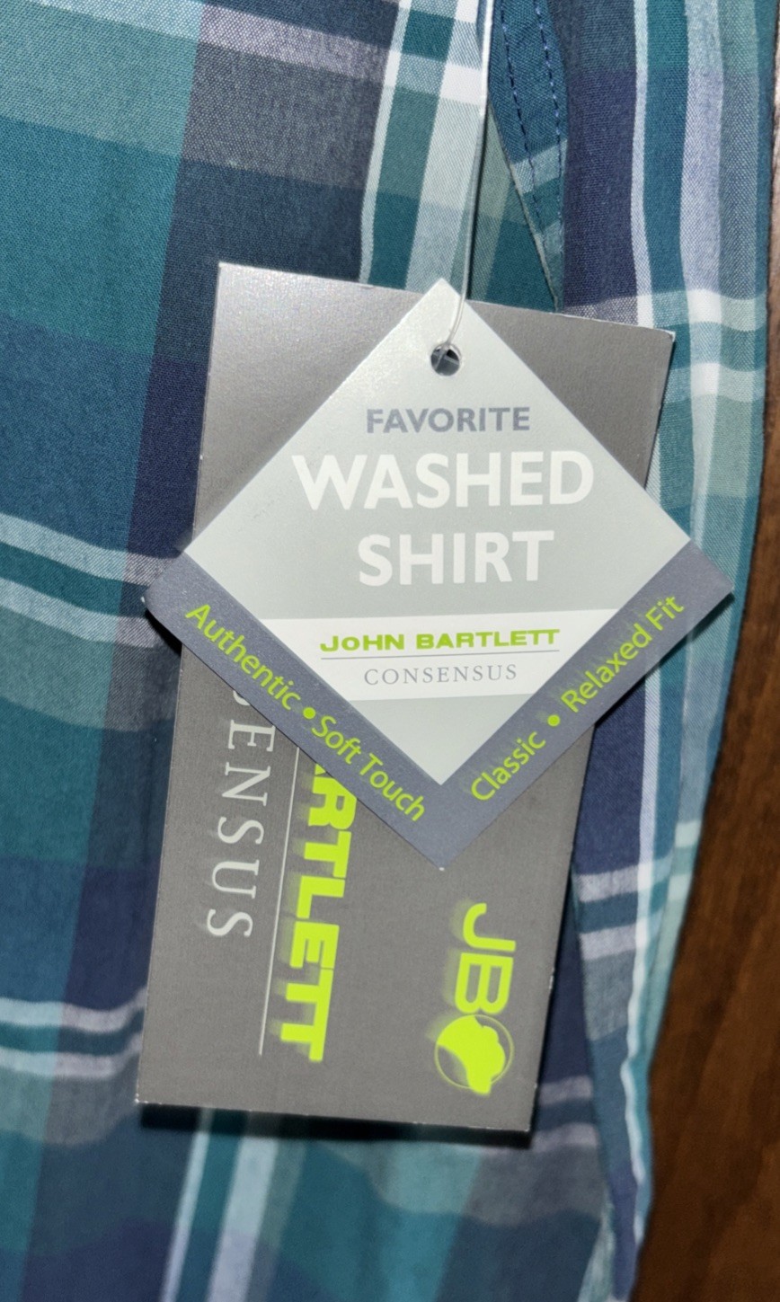 NWT John Bartlett Long Sleeve Button Down Shirt Plaid Men’s Size L NEW $49.50