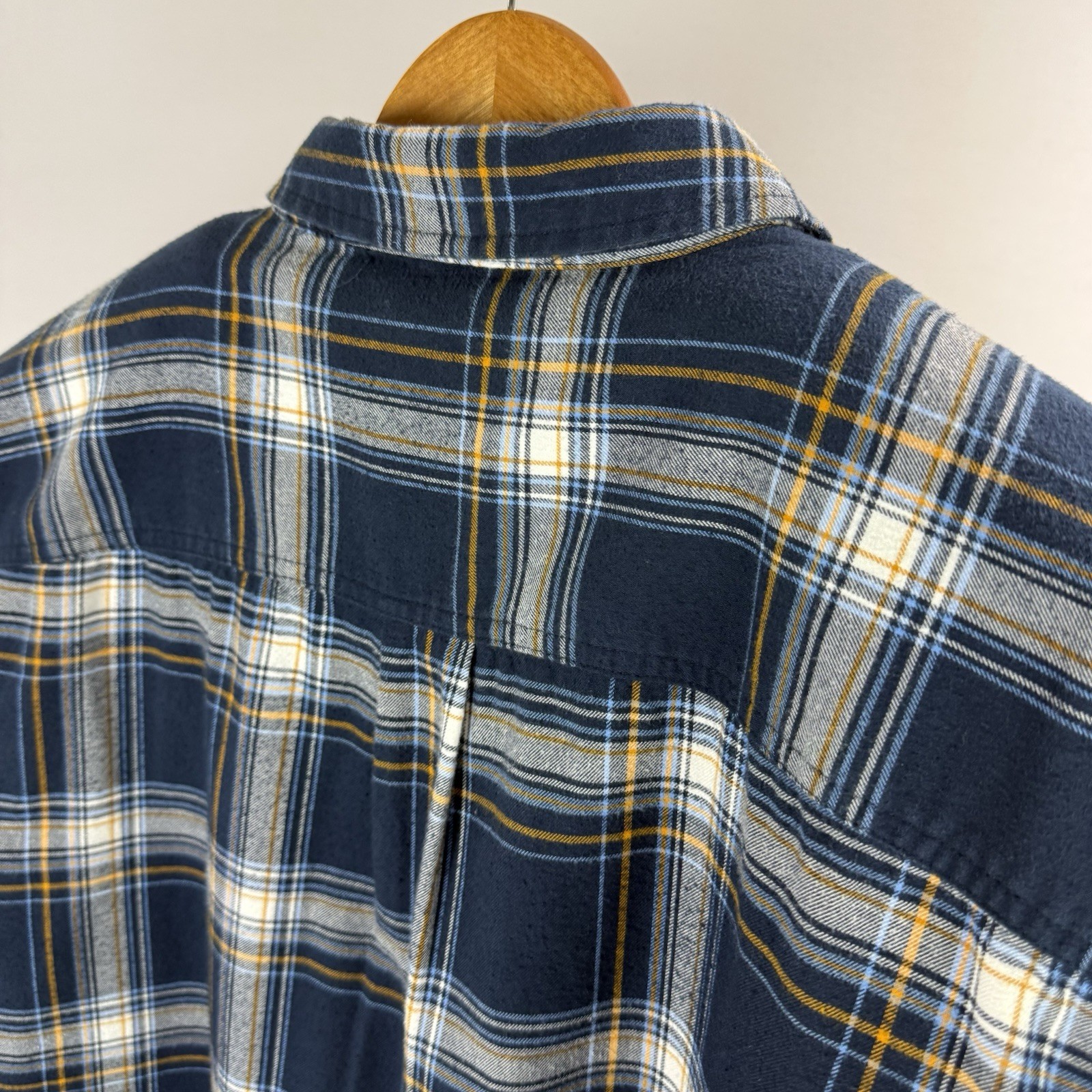prAna Button-Up Flannel Shirt Mens 2XL Blue Plaid Cotton Blend Classic Outdoor