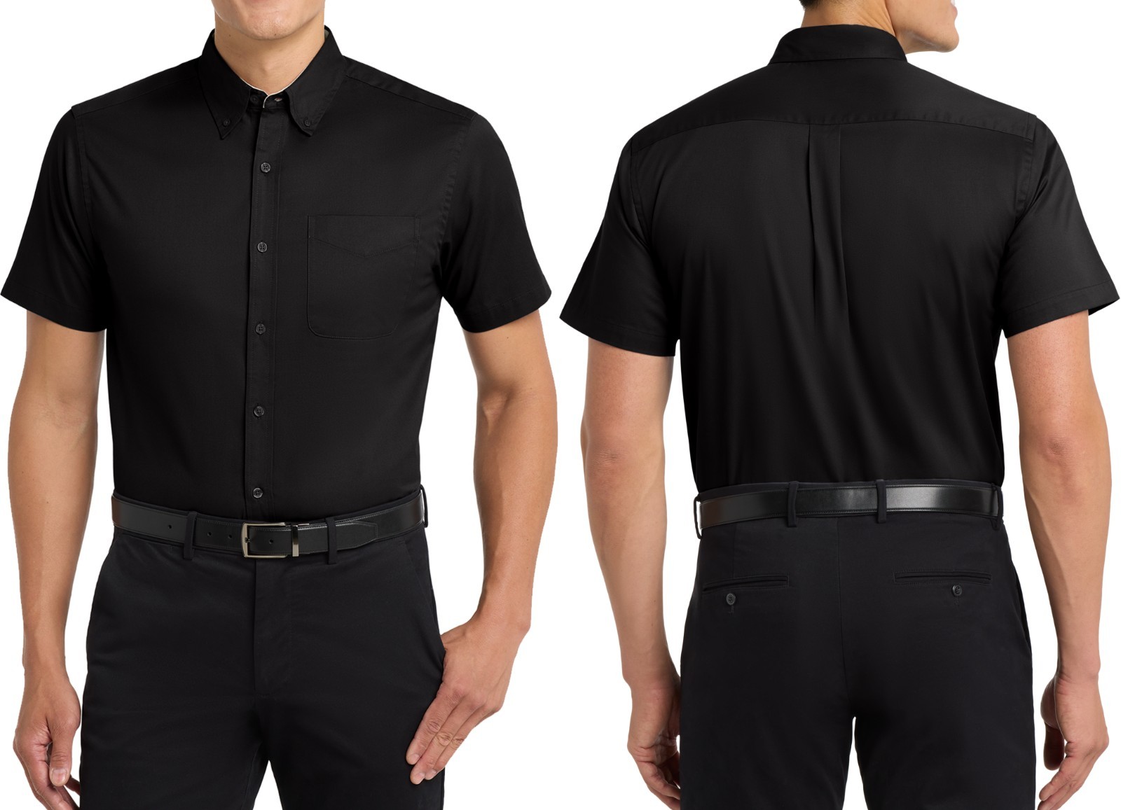 Men’s Tall Short Sleeve Dress Shirt Wrinkle Resistant Button Down LT-4XLT NEW!
