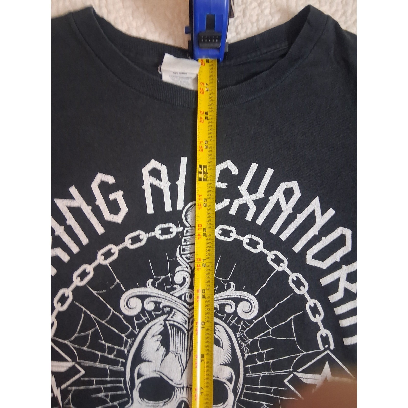 Asking Alexandria Band T-Shirt Mens Large Black Skull Dagger Graphic Metalcore