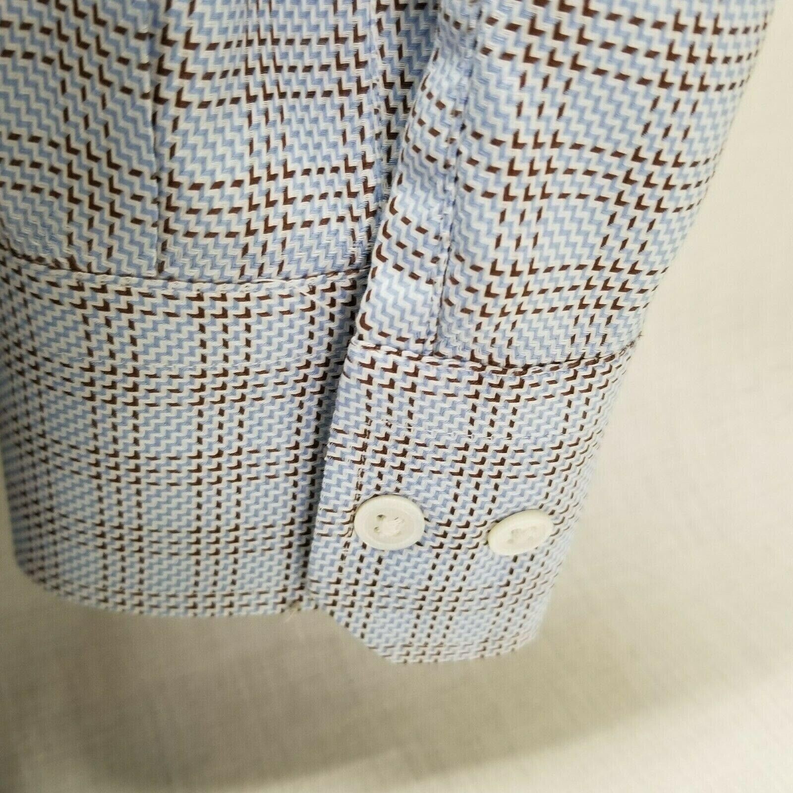 EXPRESS Light Blue Premium Italian Fabric Classic Fit Mens Dress Shirt Large
