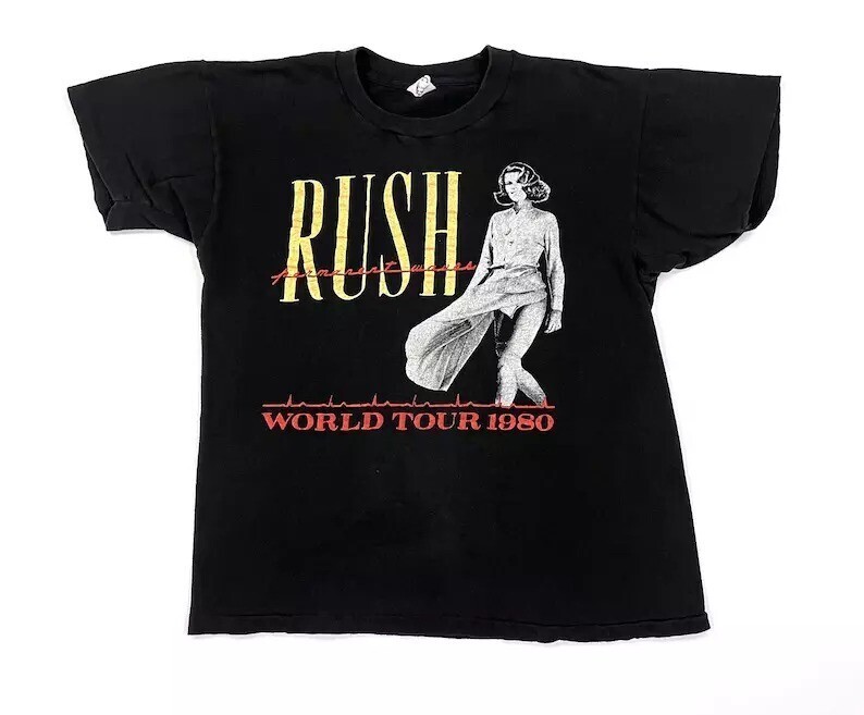 Vintage 80s RUSH Permanent Waves 1980 tour concert t shirt