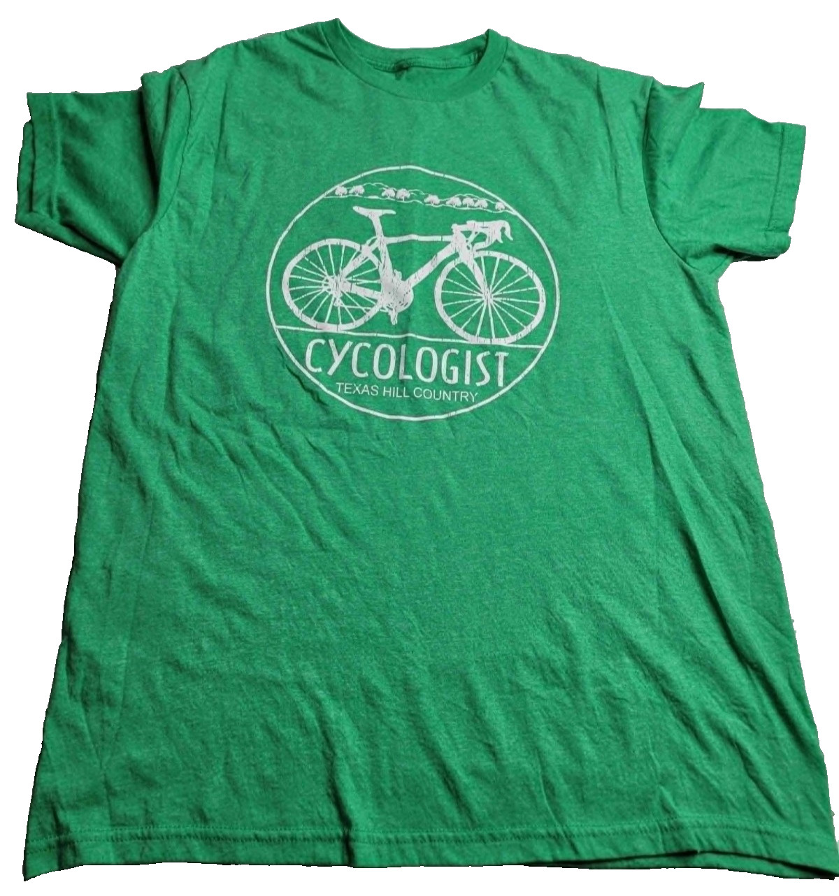 Texas Hill Country Cycologist Green Short Sleeve T-Shirt Large (?)