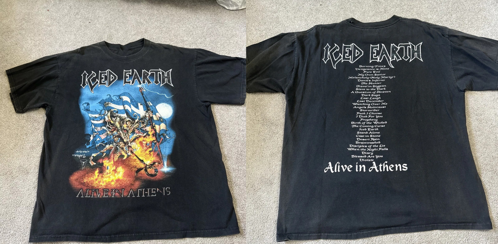 Iced Earth Shirt 1999 Tour Live Album S-5XL 1990’s DO557