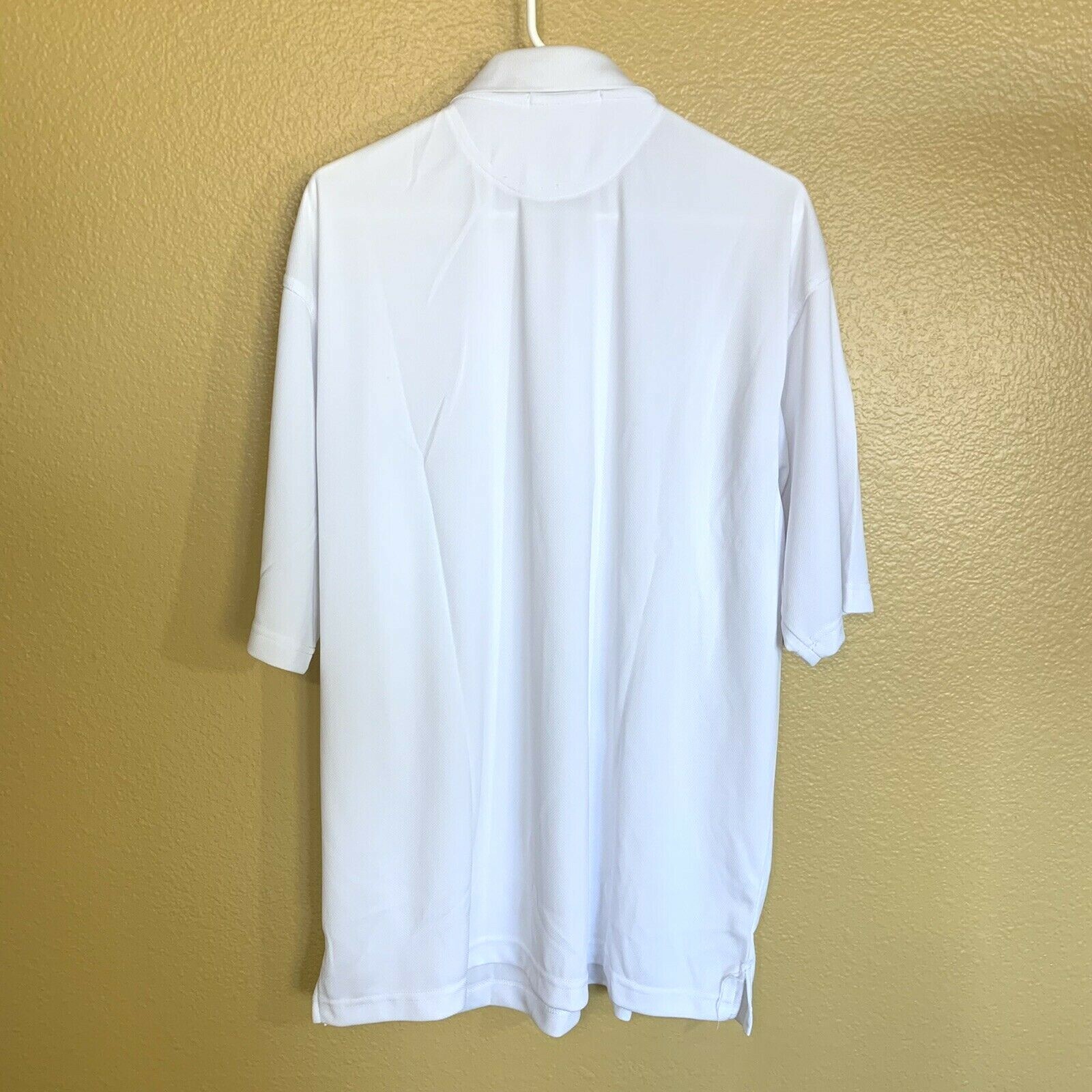 FEATHERLITE~Mens short sleeve polo/golf shirt New w/tag white moisture wicking