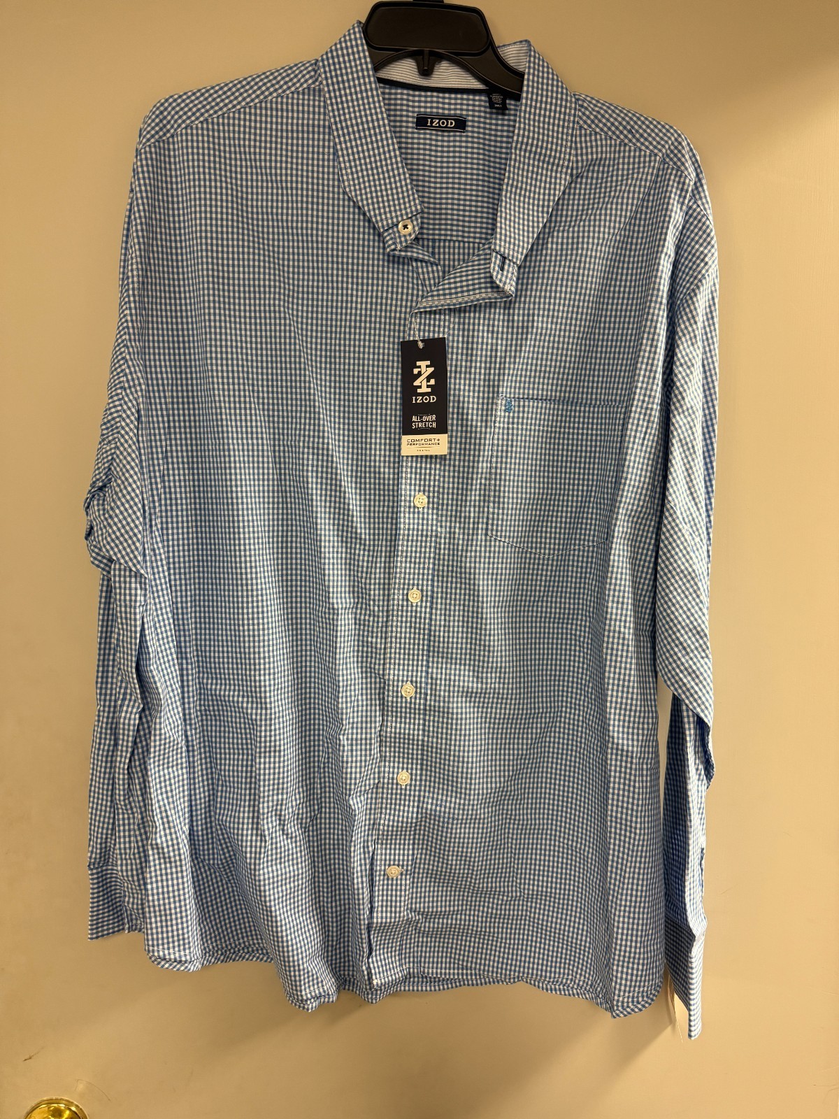 IZOD Men’s Button Down Long Sleeve Dress Shirt Blue Revival Size 2XLT Big & Tall