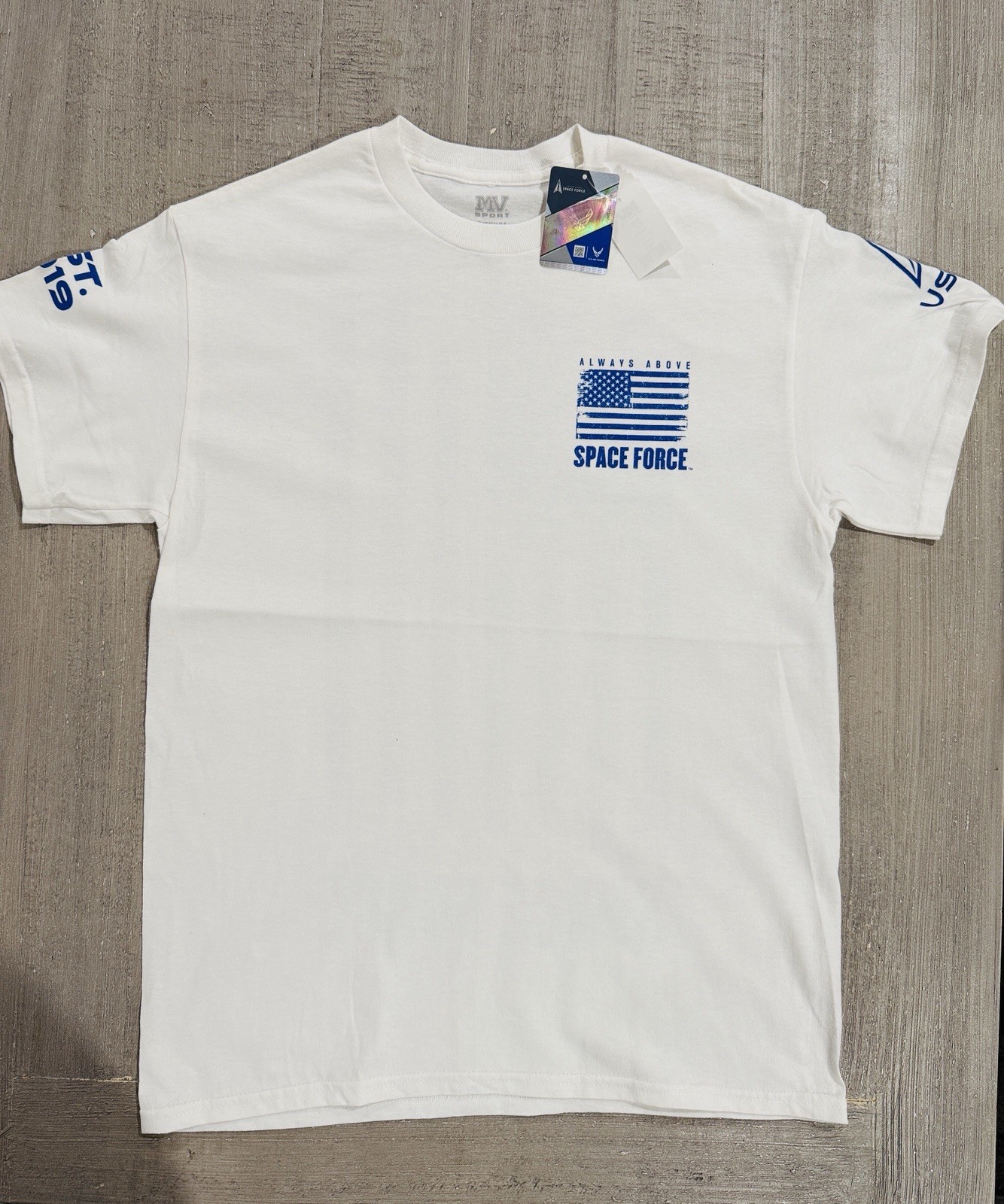 United States Space Force USSF “ALWAYS ABOVE” White T-Shirt -Size XL – NWT