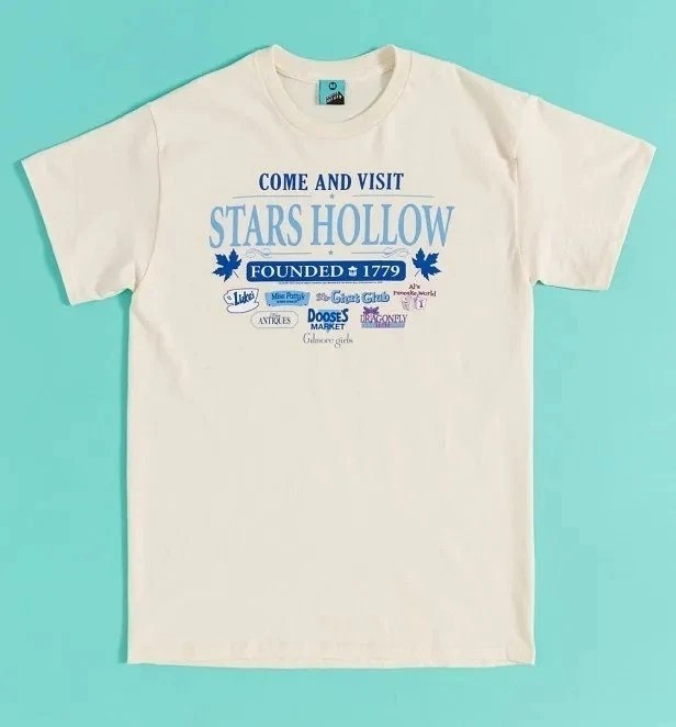 Gilmore Girls Come And Visit Stars Hollow Natural Unisex Tee S 5XL