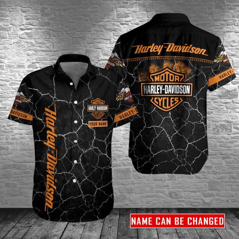 Personalized Harley Davidson Button Shirt 3D All Over Print Hawaiian Shirt A10