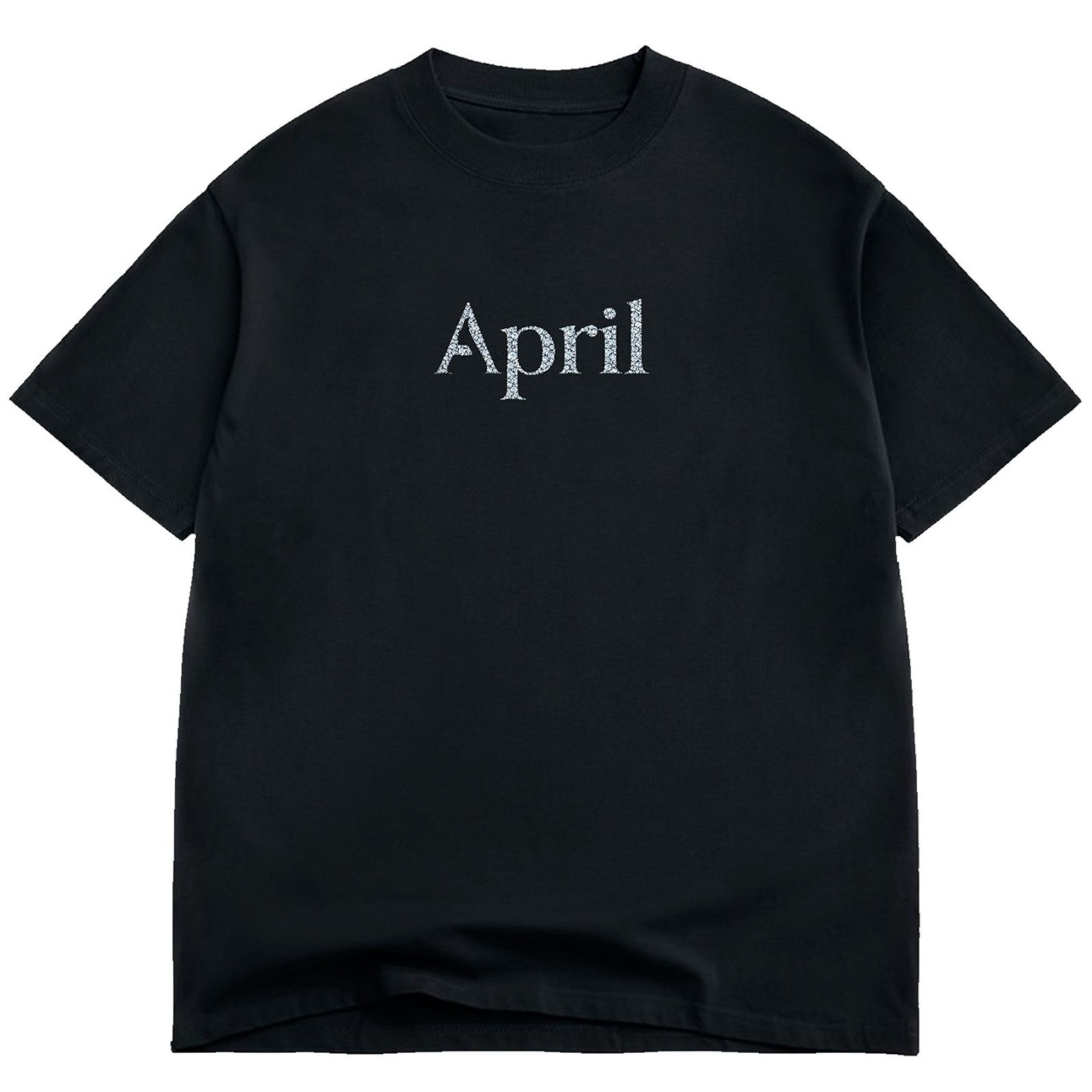 Brand New Mens April Rhinestone T-shirt Black